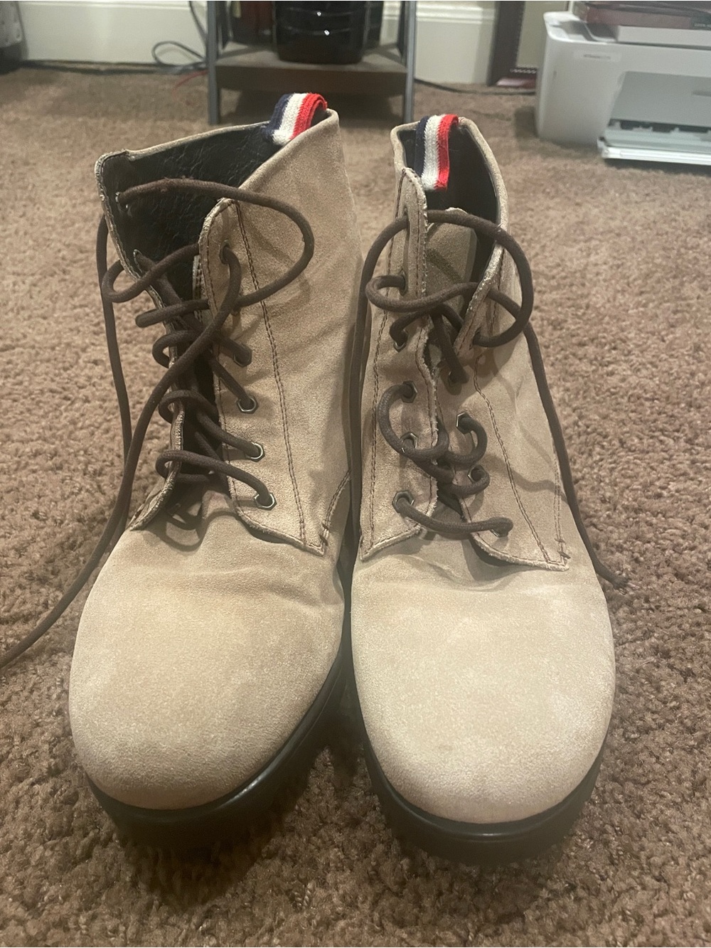 Men’s Moncler Suede Lace-Up Boots Size 42